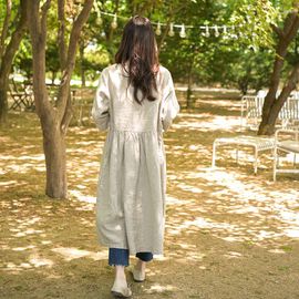 [Natural Garden] MADE N Pintuck Round Shirring Linen Dress_High-quality materials, linen materials, signature products _ Made in KOREA
